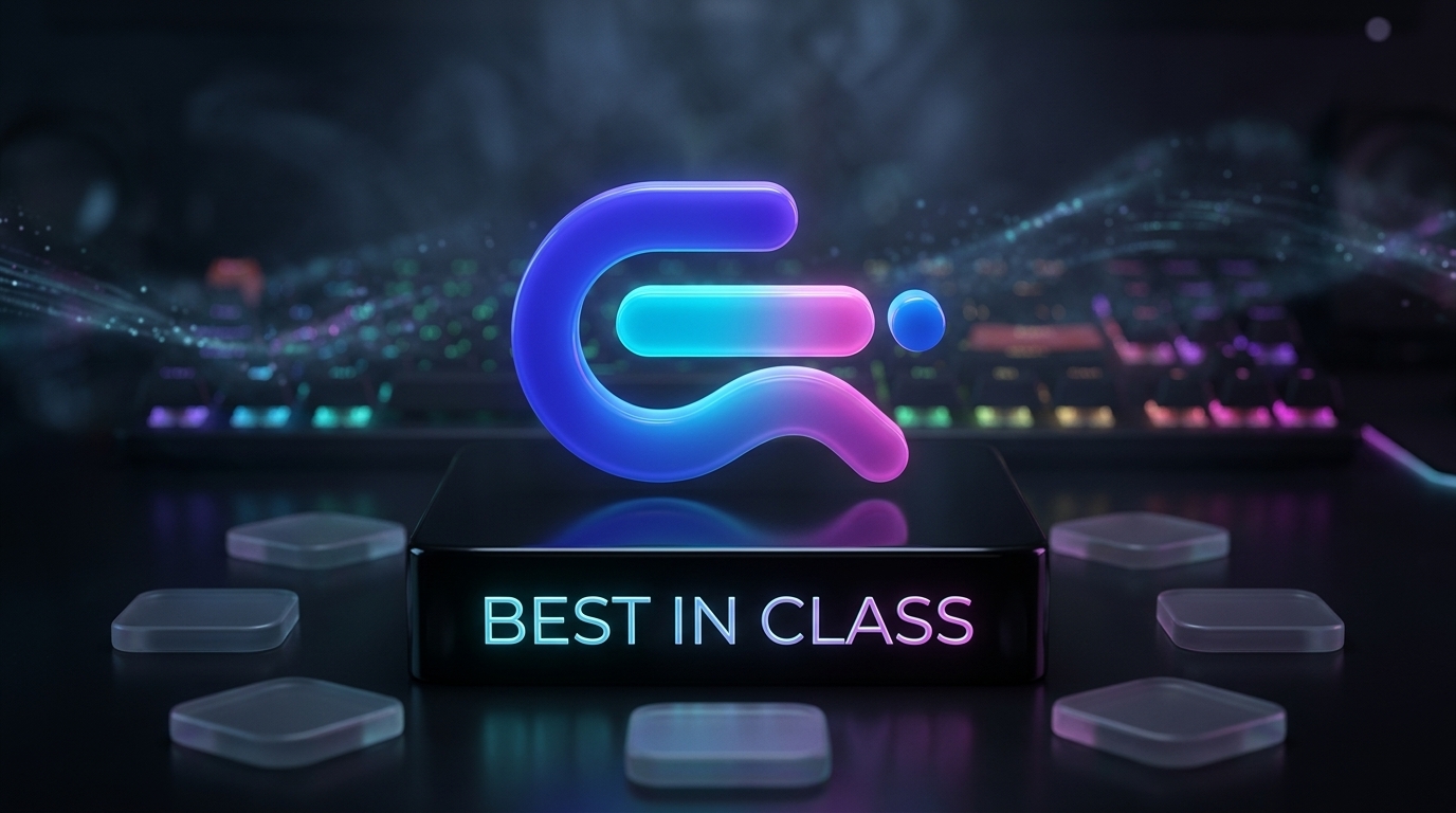 Logo Commander Flow na pódiu prvního místa s nápisem BEST IN CLASS mezi pohaslými konkurenčními aplikacemi